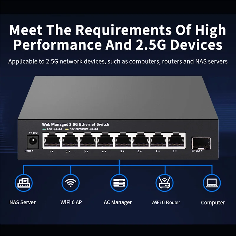 ONTi Switch gestito 2.5GbE 8 p - Sfp+ 10G Managed Switch 8 Port recensione e prezzo