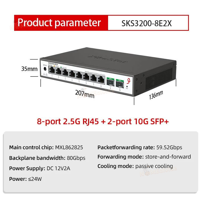 Switch Xikestor SKS1200 Sempli - Sfp+ 10G Managed Switch 8 Port recensione e prezzo